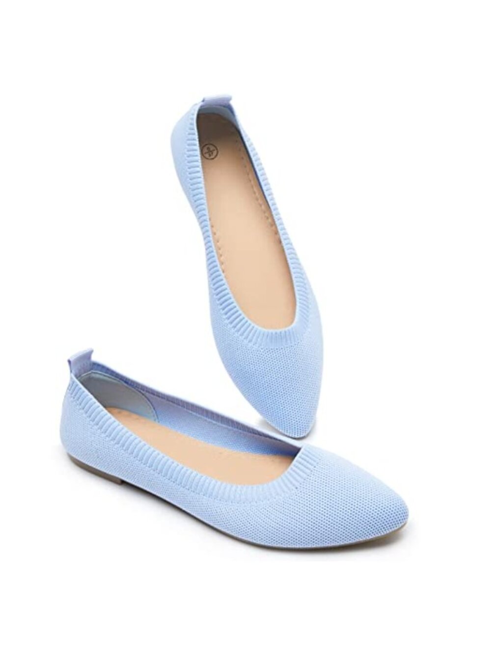 Womens Mesh Flats Lightweight Breathable Pointed Toe Slip On Ballet Shoes
